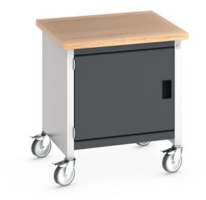 Bott Cubio Mobile Storage Workbench 750mm wide x 750mm Deep x 840mm high supplied with a Multiplex (layered beech ply) worktop and 1 x integral storage cupboard (650mm wide x 650mm deep x 500mm high).... 750mm Wide Storage Benches